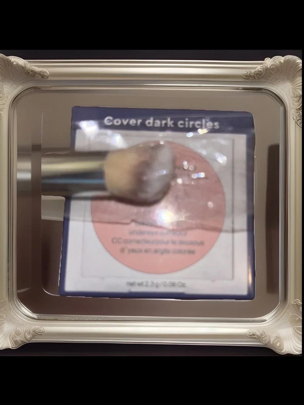 Concealer 1 Sec Bye 2 Dark Circles Compact Light-Med Peach W/A $30 Brush Sealed